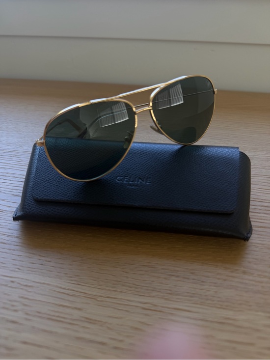 Celine Accessories - Celine Gold Aviator Sunglasses Green Lenses Metal Frame w/ Case